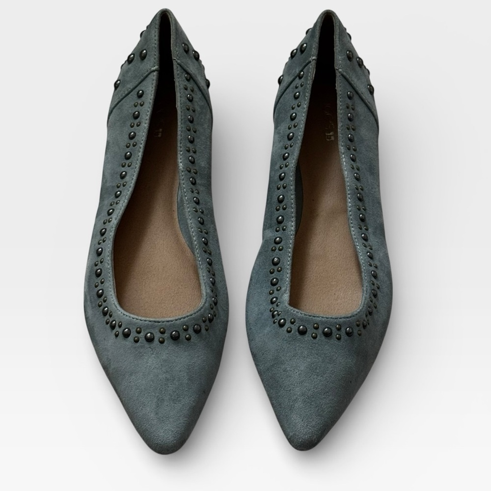 Joe's Jeans blue suede  Studded  pointed toe Flats women’s‎ shoes Sz 8 1/2